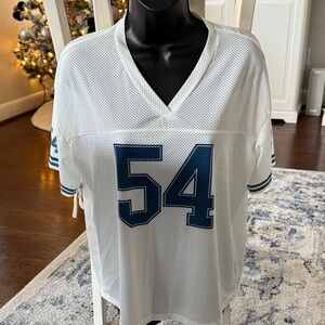 White Mesh Jersey with Blue Number 54
